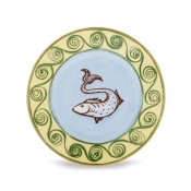 Ginori Il Viaggio Di Nettuno Bread Plate - Light Blue + Yellow - 6.4"